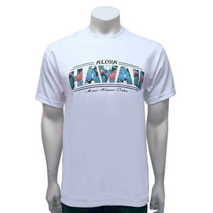 Aloha Hawaii Tee White - HA 104-3