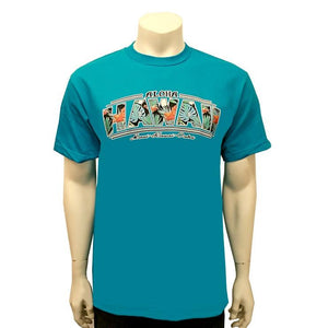 Aloha Hawaii Tee Turquoise - HA 104-3