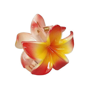 Plumeria Claw Hair Clip ~ Red