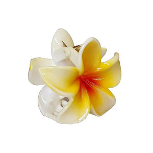 Plumeria Claw Hair Clip ~ White