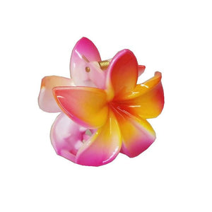 Plumeria Claw Hair Clip ~ Hot Pink