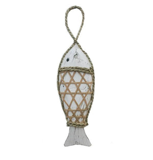 Rattan Fish Hanging Decoration - White