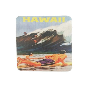 Surf Hawaii Vintage Print Coaster