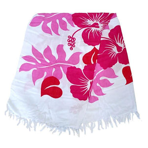 Lauae Long Sarong - Pink/White