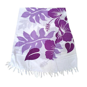 Lauae Long Sarong - Purple/White