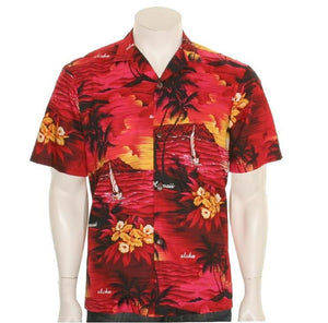 Palm Tree Aloha Shirt ~ Red