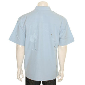 Bamboo Cay "Shake The Hook - Chalk Blue" - Men's Aloha Shirt (WB871)