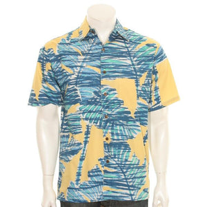 Mix Leaf Men's Aloha Shirt ~ Yellow