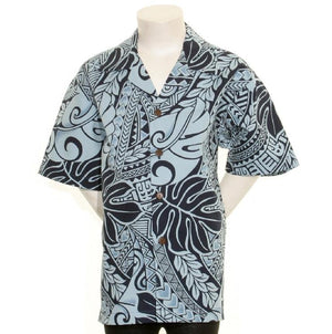 Hilo Hattie Tribal Big Boy's Aloha Shirt -Navy