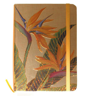 Foil Notebook with Elastic Band - Bird of Paradise