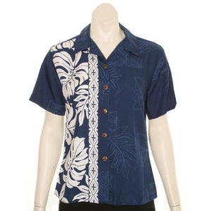 Prince Kuhio Women's  Blouse ~ Navy