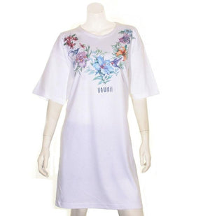 Flower and Bird  Beach Cover Up(BCU HW 7-6) ~ White