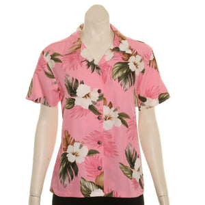 TBD005 - Floral Women's Camp Blouse~ Pink