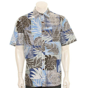 Men's Lauae Breeze Reverse Print  Aloha Shirt(H60059) ~ Blue