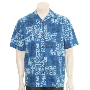 Men's Petro Aloha Shirt ~ Blue