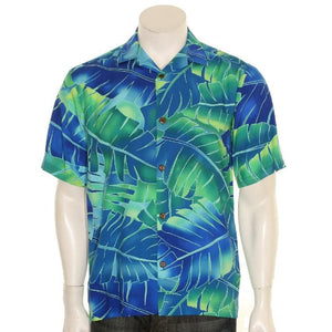 Hilo Hattie Mai'a Breeze Rayon Aloha Shirt - Turquoise