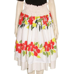 Hula Double Pa'u Skirt - Hibiscus Beige