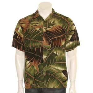 Hilo Hattie Mai'a Breeze Rayon Aloha Shirt - Brown