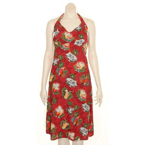 Hilo Hattie Tropical Martini Rayon Tie Back Nohea Short Dress(L3069-70158) ~ Red