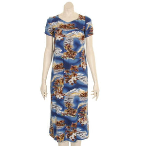 Blue Hawaii Tulip Sleeve Muu Muu(N706-p1211)