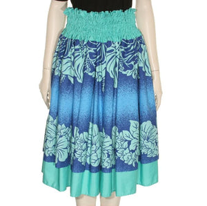 Hula Double Pa'u Skirt - Blue Hibiscus