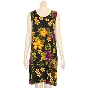 Island Floral Tye Dye Tank Dress (110440) ~ Black Purple