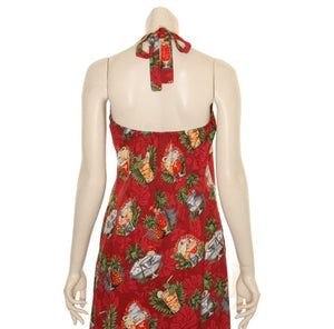 Hilo Hattie Tropical Martini Rayon Tie Back Nohea Short Dress(L3069-70158) ~ Red