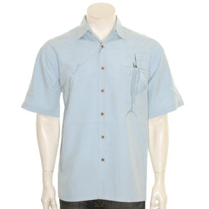 Bamboo Cay "Shake The Hook - Chalk Blue" - Men's Aloha Shirt (WB871)