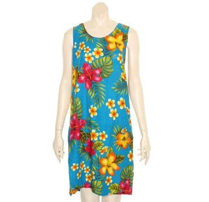 Island Floral Tye Dye Tank Dress (110440) ~ Turquoise Pink