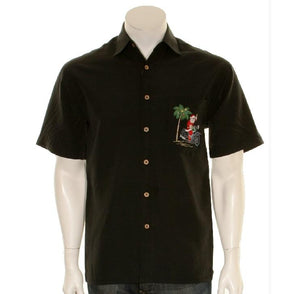 Bamboo Cay Christmas Bound - Men's Aloha Shirt (SN317-BLK)- Black