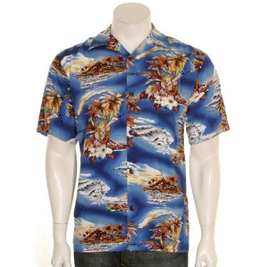 Blue Hawaii Rayon Men's Aloha Shirt(542-p1211)