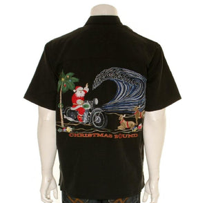 Bamboo Cay Christmas Bound - Men's Aloha Shirt (SN317-BLK)- Black