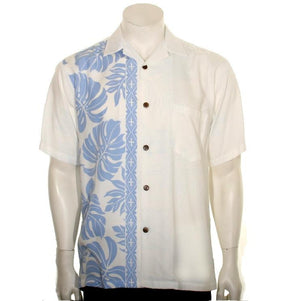 Prince Kuhio Men's Aloha Shirt ~ White/Blue