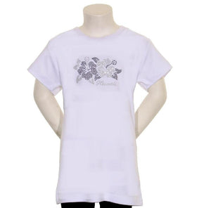 2 White Stone Hibiscus Junior Fitted Tee - CSJ 1-7