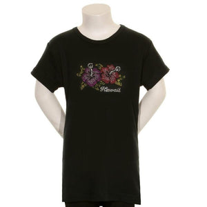 2 Colored Stone Hibiscus Junior Fitted Tee - CSJ 1-8