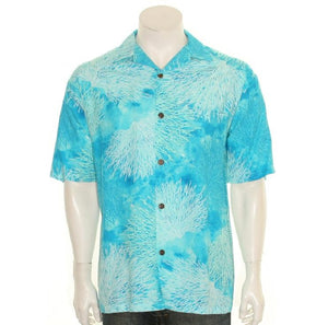 Hilo Hattie Coral Rayon Men's Aloha Shirt (542-GA-17145)- Sea Green