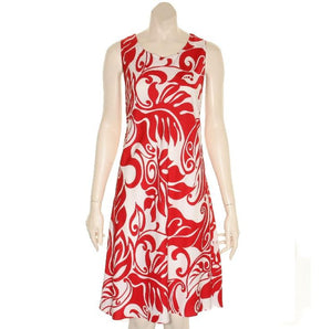 Hanalei 4 Short Bias Rayon Dress - Red/White