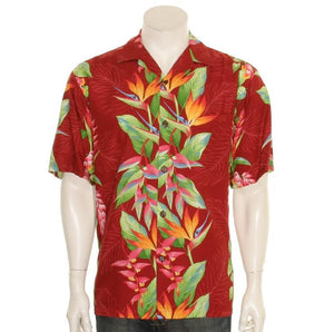 Hilo Hattie BOP Panel Rayon Men's Aloha Shirt (542-70135)- Red