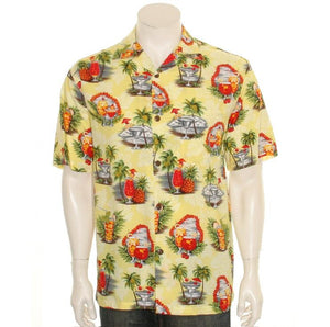 Hilo Hattie Tropical Martini Rayon Men's Aloha Shirt (542-70158)- Yellow