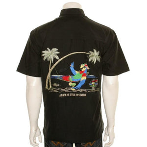 Bamboo Cay "Always Five O'Clock" - Men's Aloha Shirt (WB5000-BLK) - Black