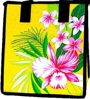 Orchid Paradise Yellow Petite Hawaiian Insulated Hot/Cold Reusable Bag