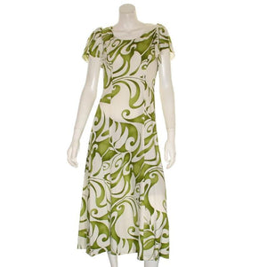 Green "Kimi" Tulip Sleeve Ladies Rayon Dress