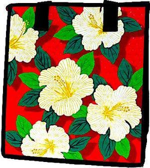 Carraway Red Hawaiian Insulated Hot/Cold Reusable Bag~Medium