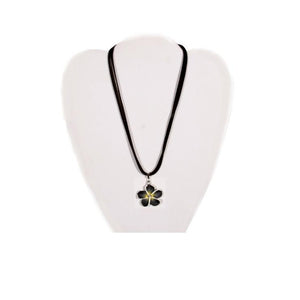 Black Fimo Plumeria Necklace