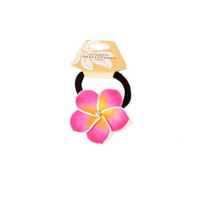 Light Pink Plumeria Fimo Ponytail Hair Tie